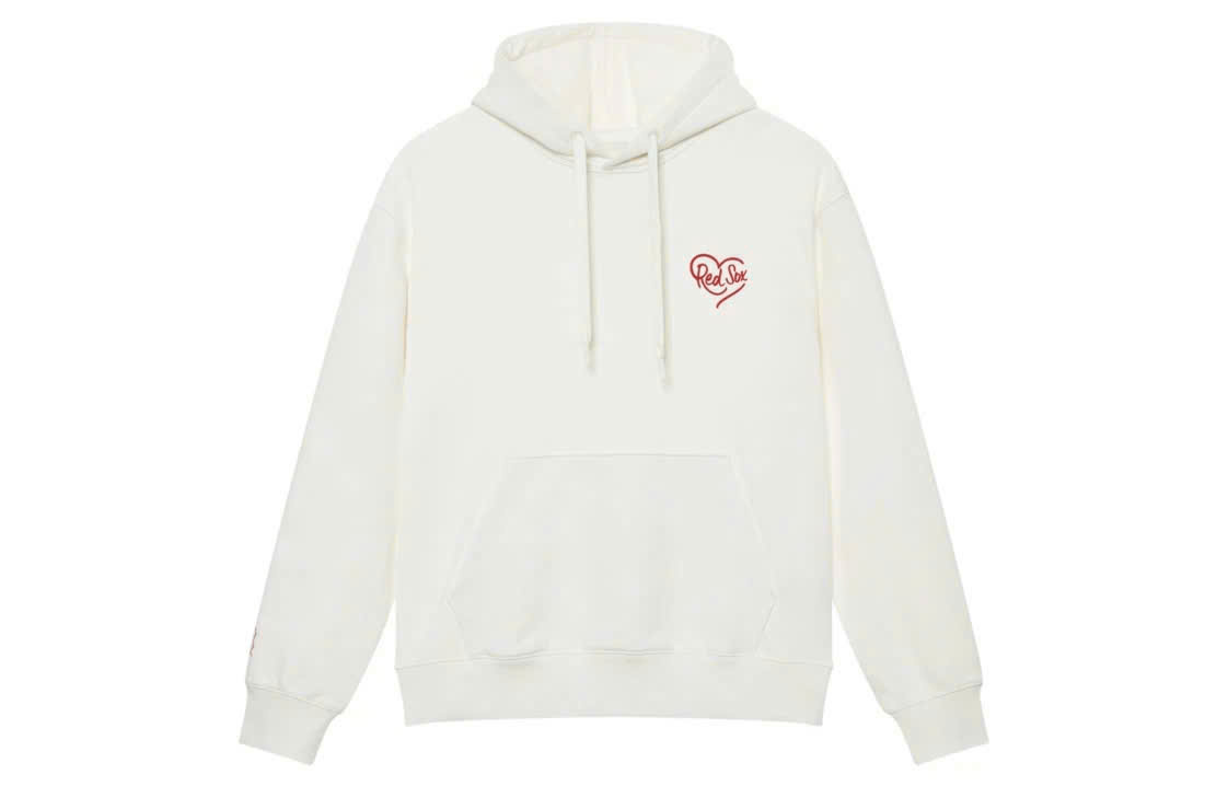 Áo nỉ hoodie trắng, có chữ redsox hình trái tim đỏ bên ngực