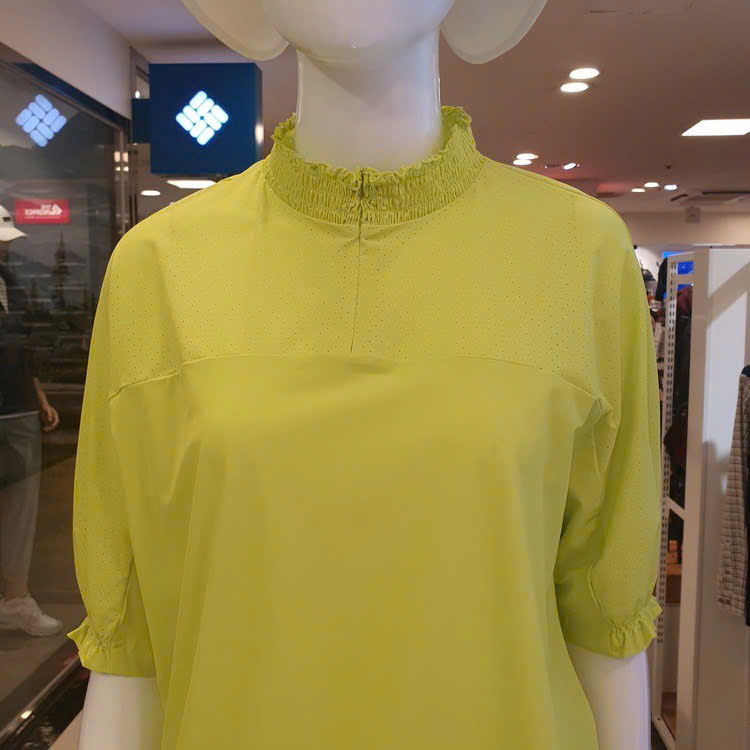 Áo phông co giãn, cổ trụ, bèo nhún