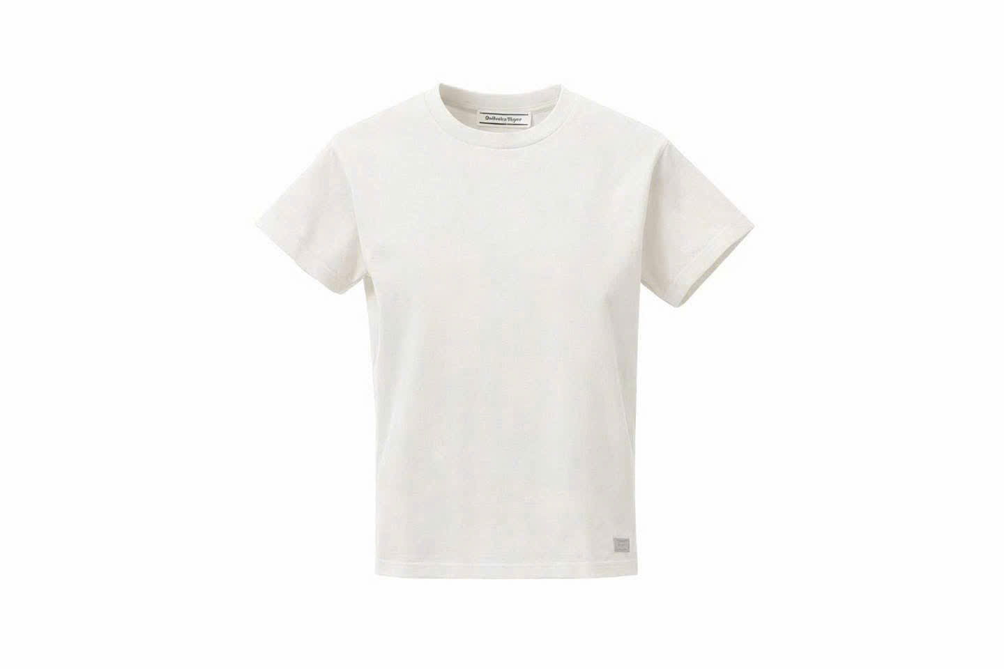 Áo phông crop nhẹ, cổ tròn, logo nhỏ dưới gấu