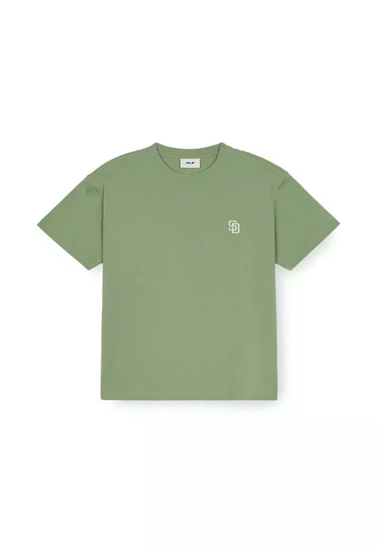 Áo phông oversize, thêu chữ trắng nhỏ SD