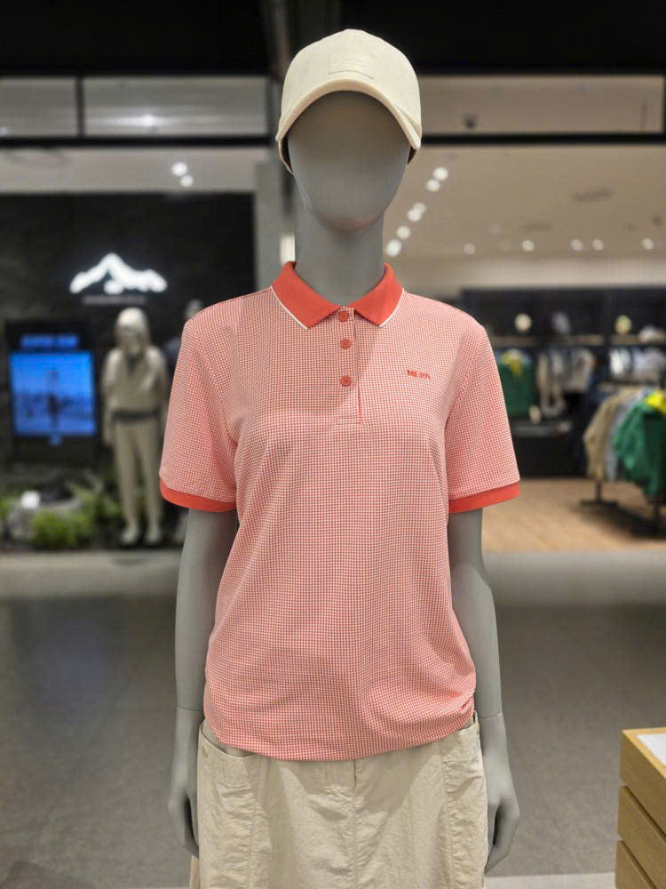 Áo phông polo,ngắn tay, cổ viền màu, kẻ caro nhỏ