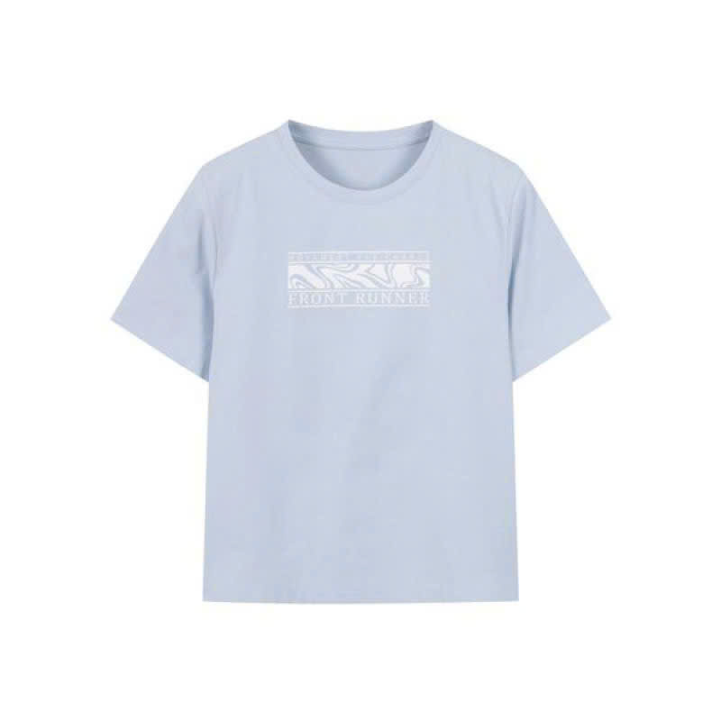 Áo phông thể thao cổ tròn, ngắn tay, logo nhỏ trước ngực