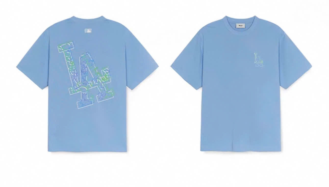 Áo phông unisex cổ tròn, sau lưng logo to, sắc màu
