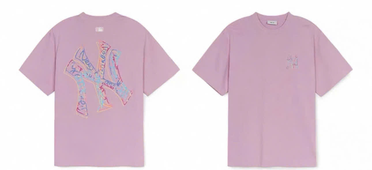Áo phông unisex cổ tròn, sau lưng logo to, sắc màu