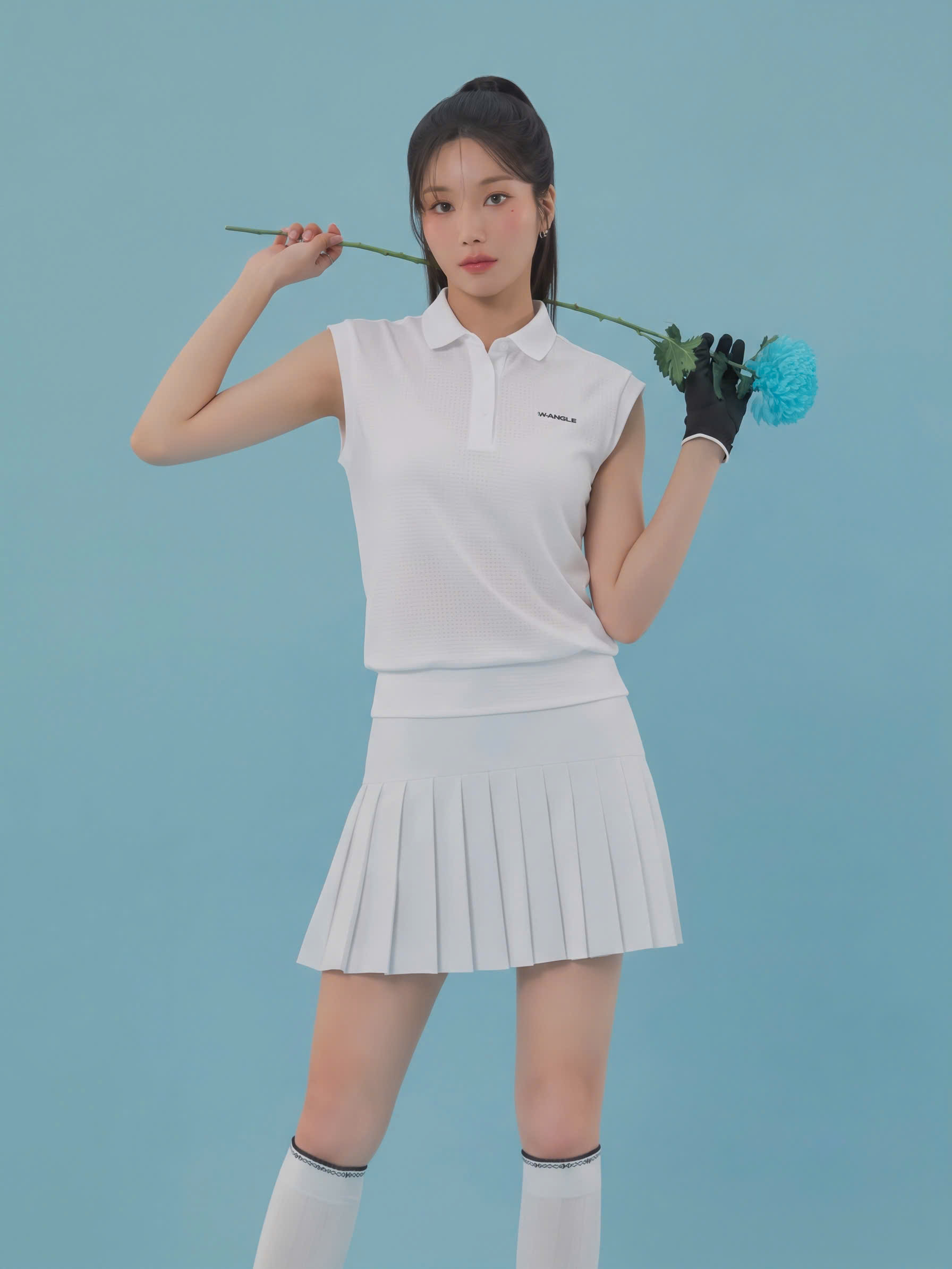 Áo polo 3 lỗ vải golf, bo gấu áo
