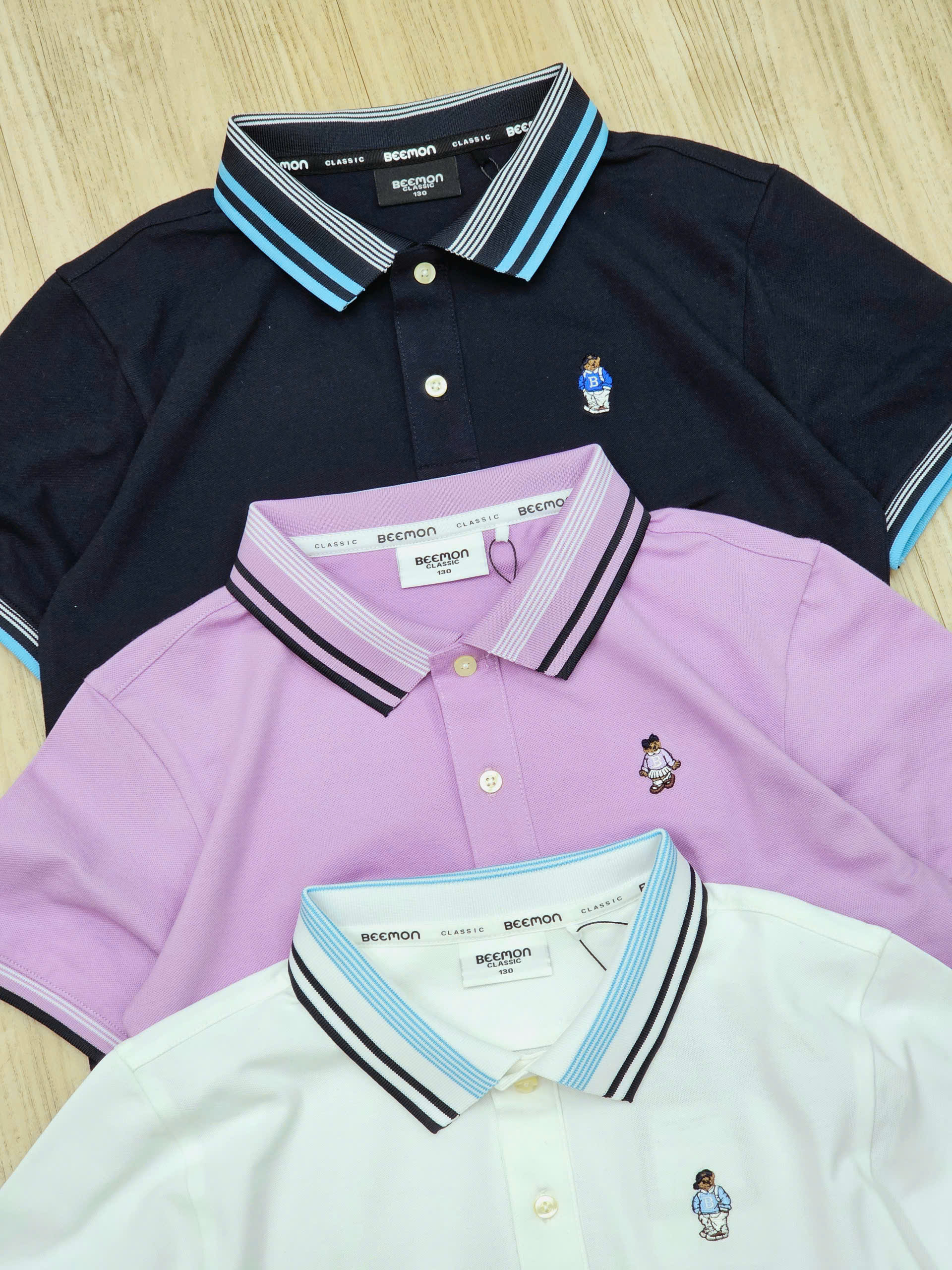 Áo polo Beemon cho bé, viền cổ, cài cúc