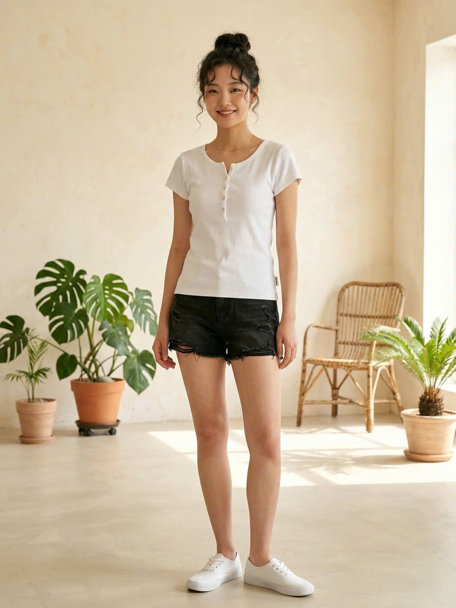 Áp phông ôm Beemon người lớn, đính cúc cổ, 3 màu