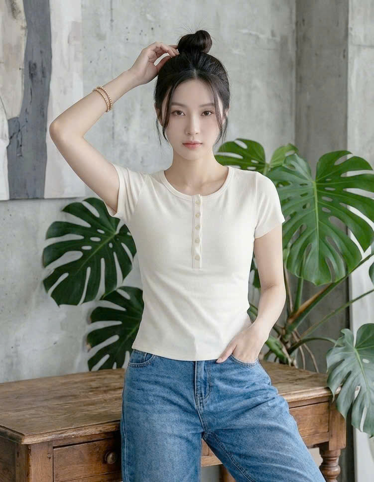 Áp phông ôm Beemon người lớn, đính cúc cổ, 3 màu
