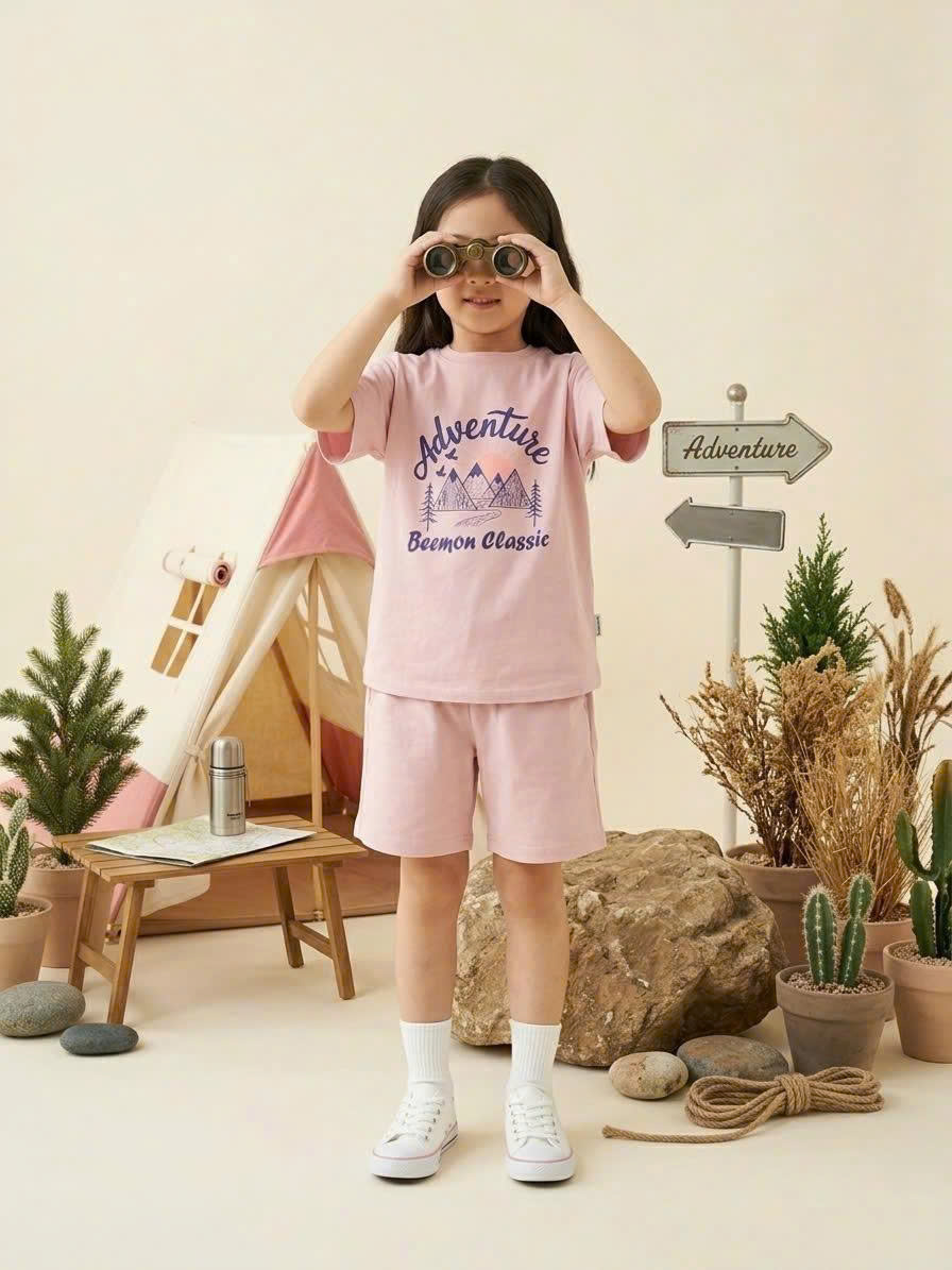 Bộ cotton Beemon cho bé, co giãn 4 chiều, chữ Beemon Classic