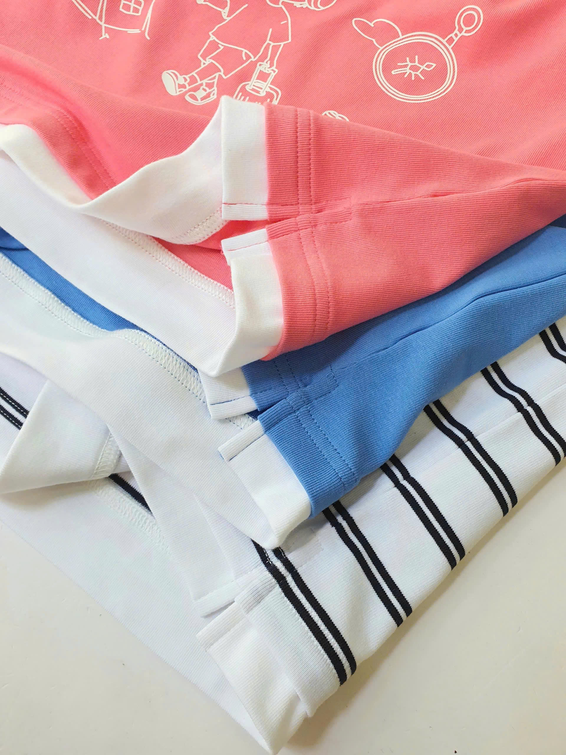 Bộ cotton dày dặn Beemon cho bé, phối màu tay
