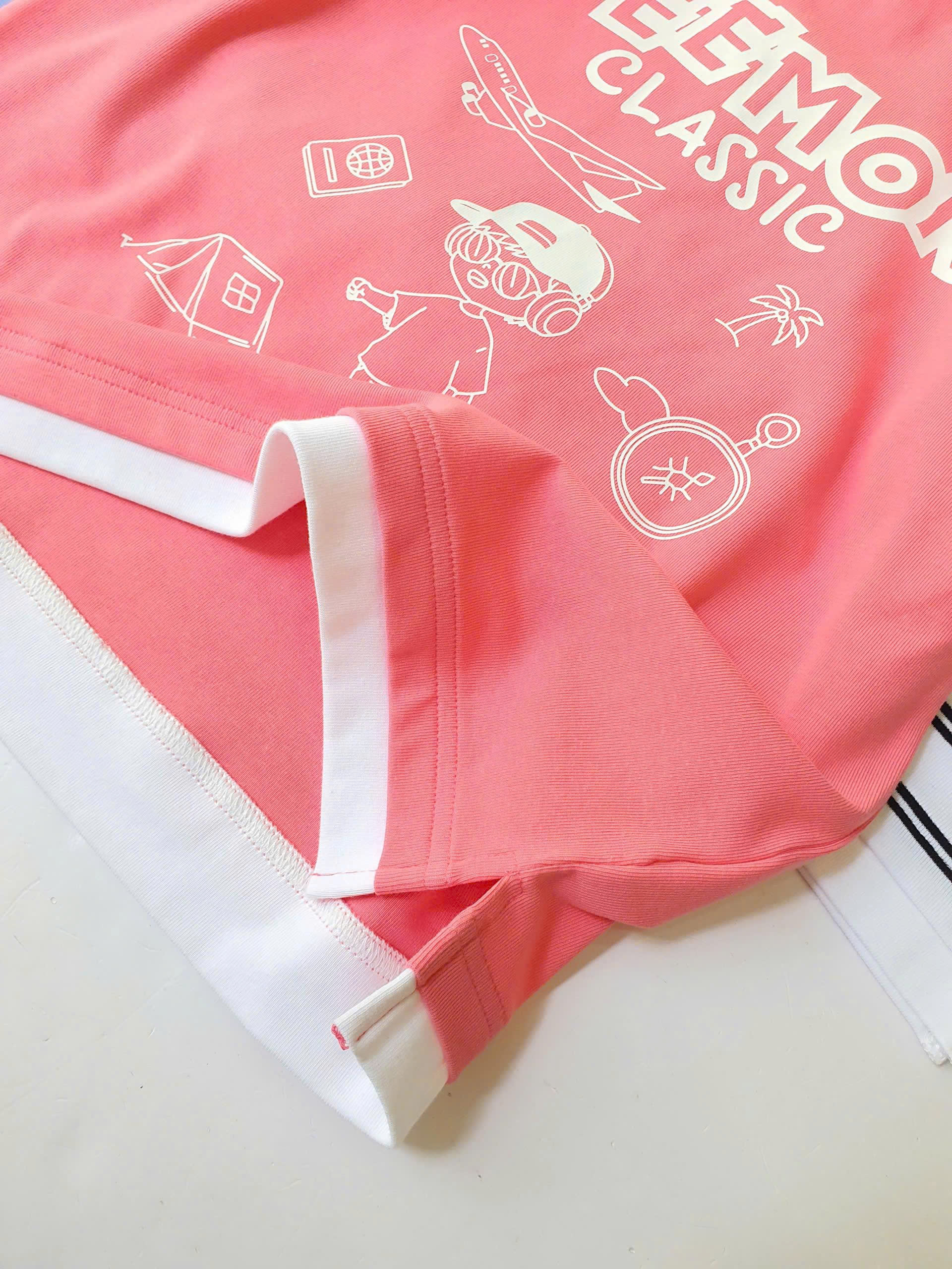 Bộ cotton dày dặn Beemon cho bé, phối màu tay