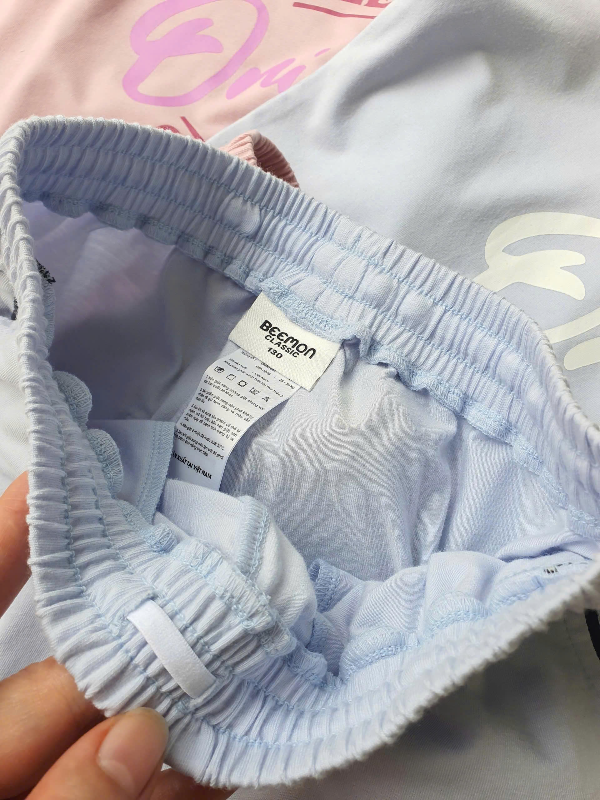 Bộ cotton thể thao Beemon cho bé, viền màu, in hình trước ngực