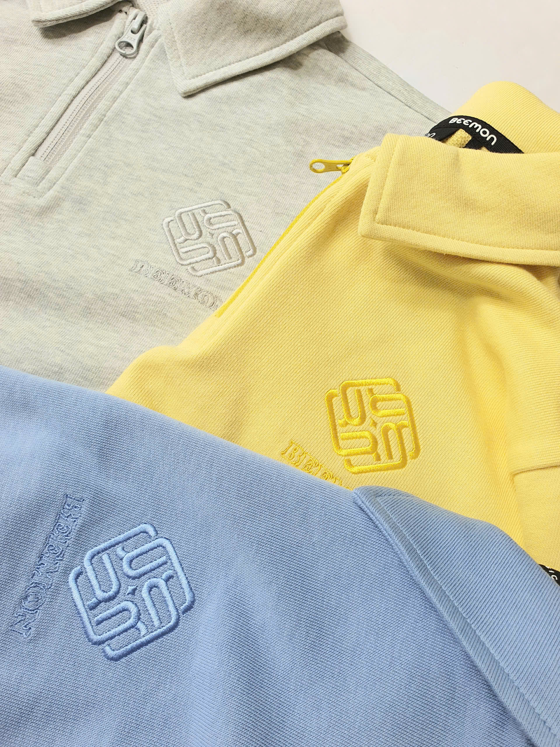 Bộ nỉ da cá beemon, cổ polo kéo khóa quần jogger