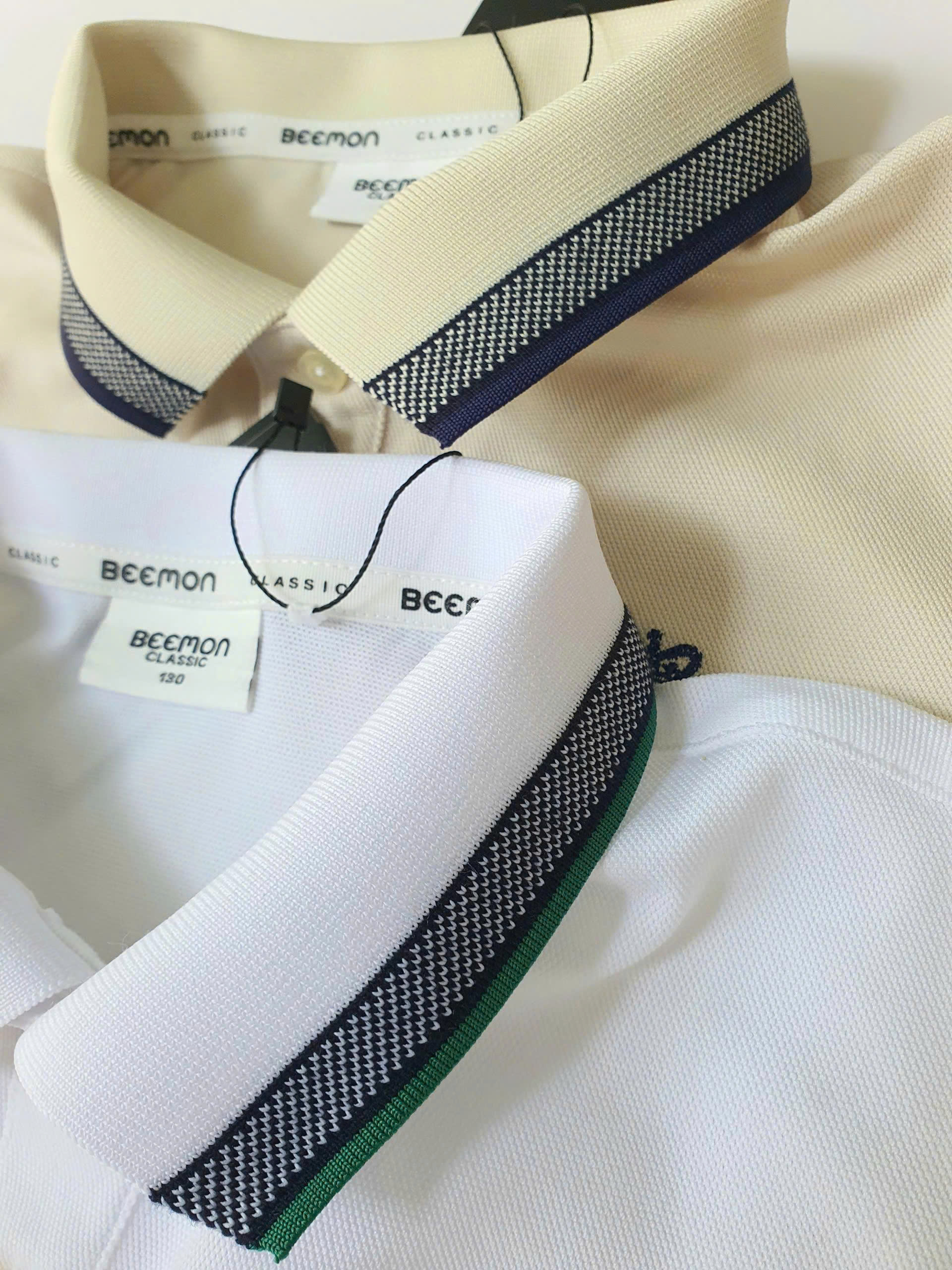 Bộ polo Beemon cho bé, áo cổ phối màu, quần vải golf