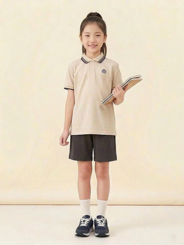 Bộ polo Beemon cho bé, áo cổ phối màu, quần vải golf