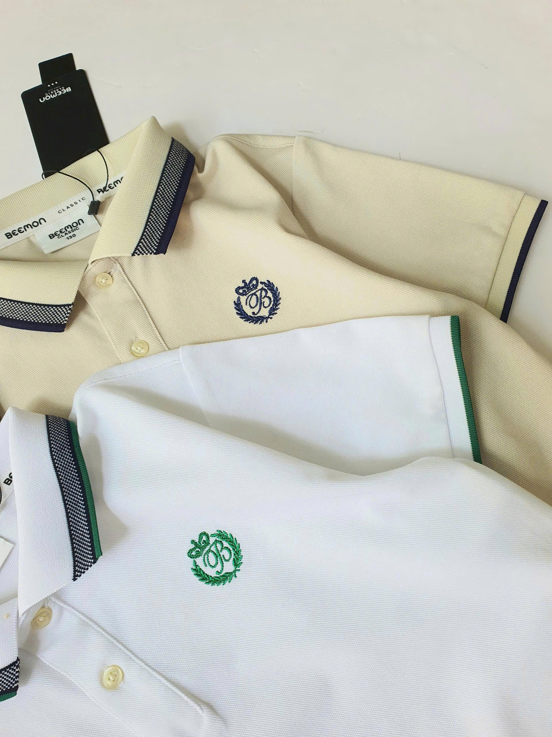 Bộ polo Beemon cho bé, áo cổ phối màu, quần vải golf