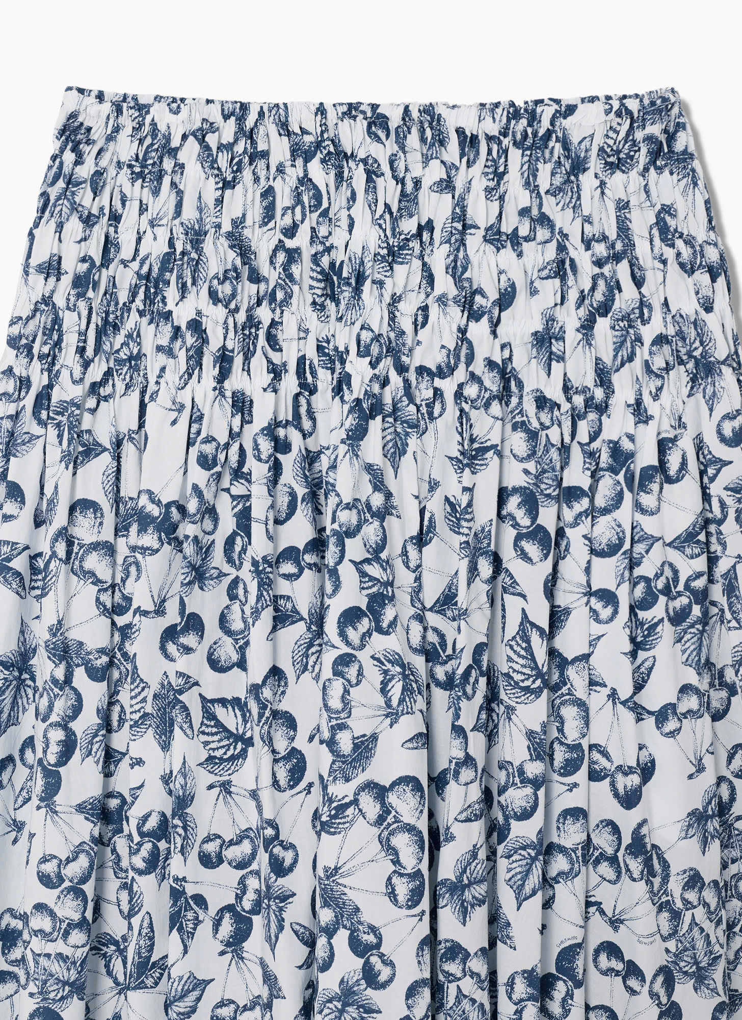 Chân váy midi dài xòe, họa tiết cherry