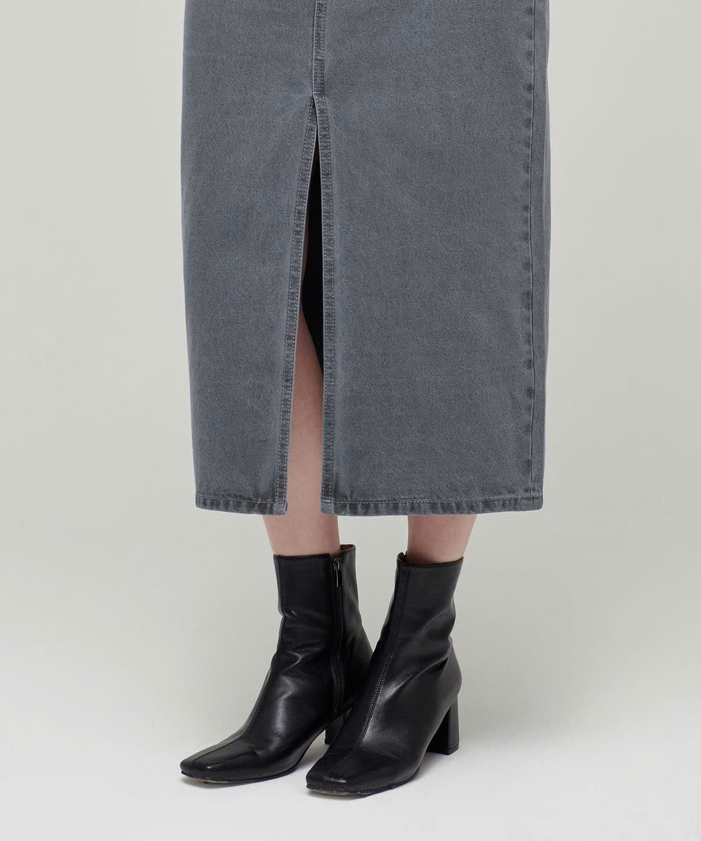 Chân váy midi jean , xẻ trước