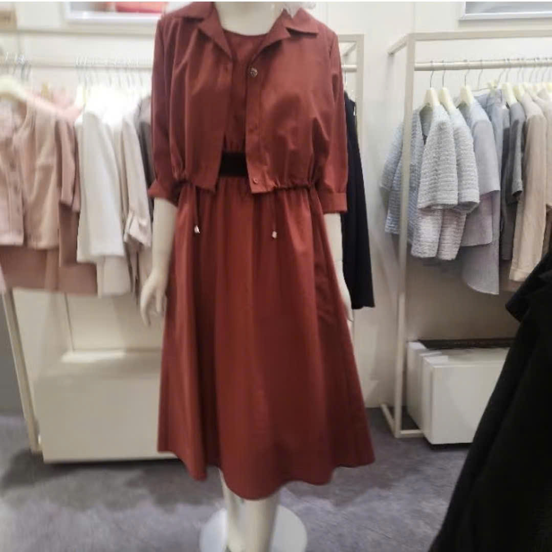 Đầm liền layer, màu cam