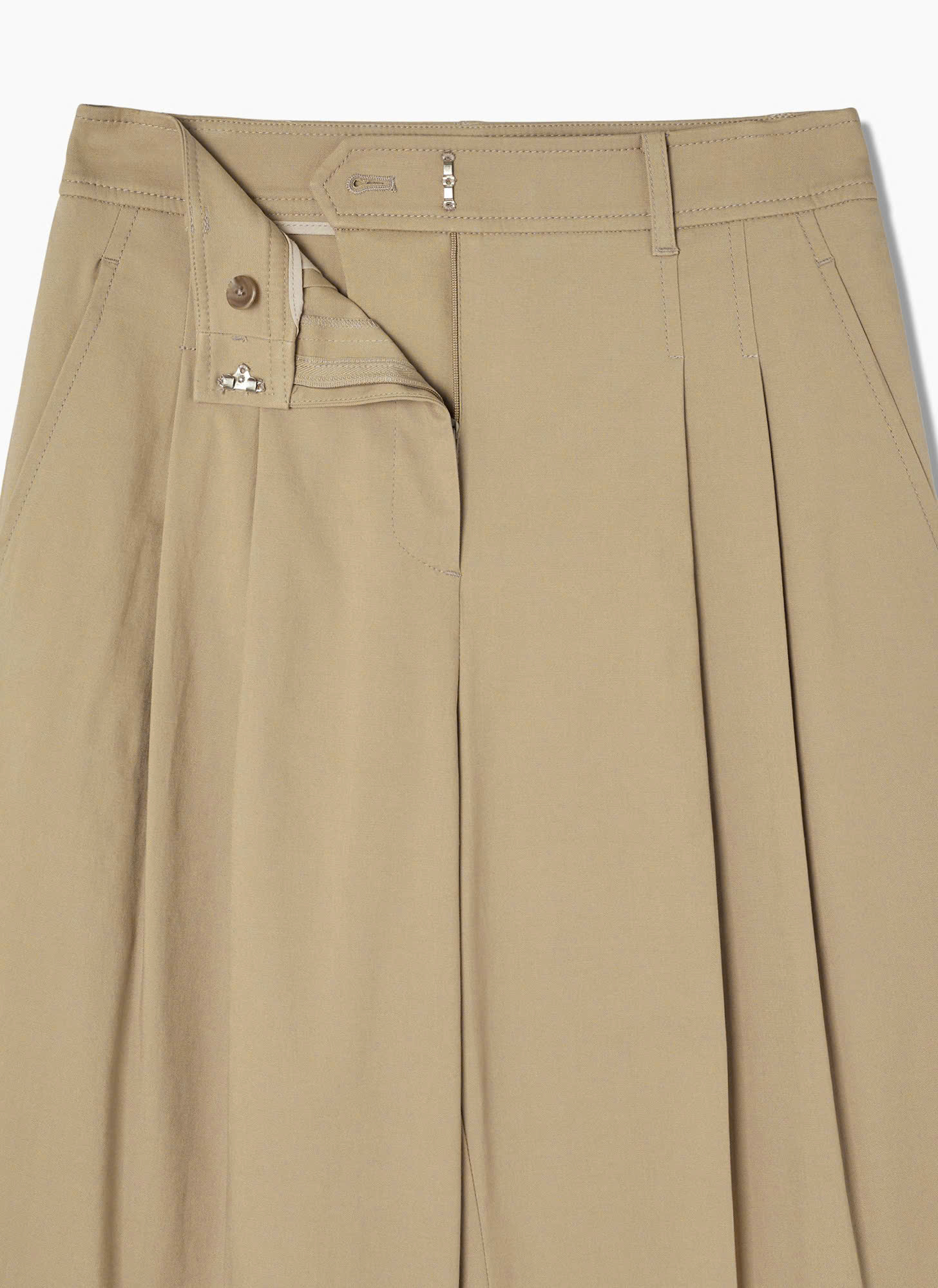 Quần baggy suông kaki, xếp 2 ly, có đỉa, túi chéo