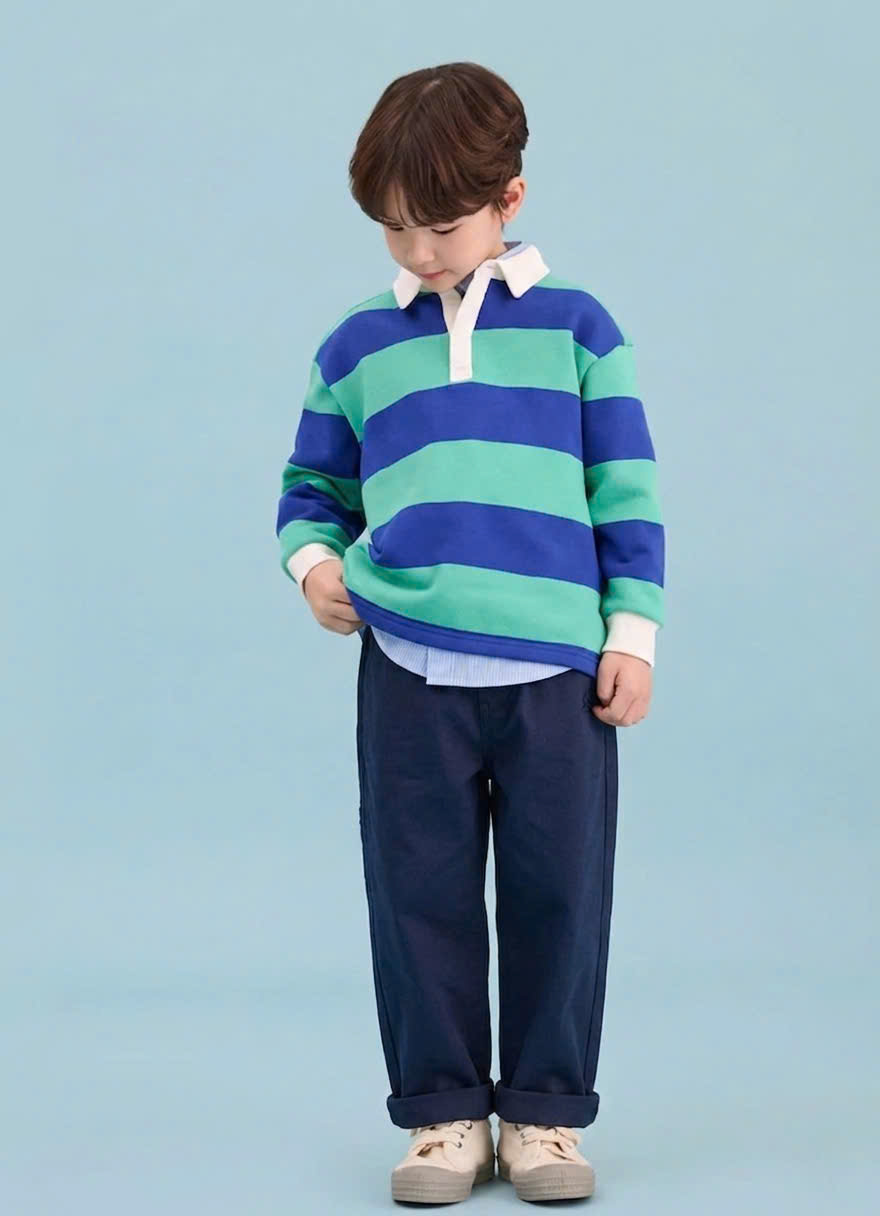 Quần kaki baggy, túi đắp Beemon, thêu hình sóc