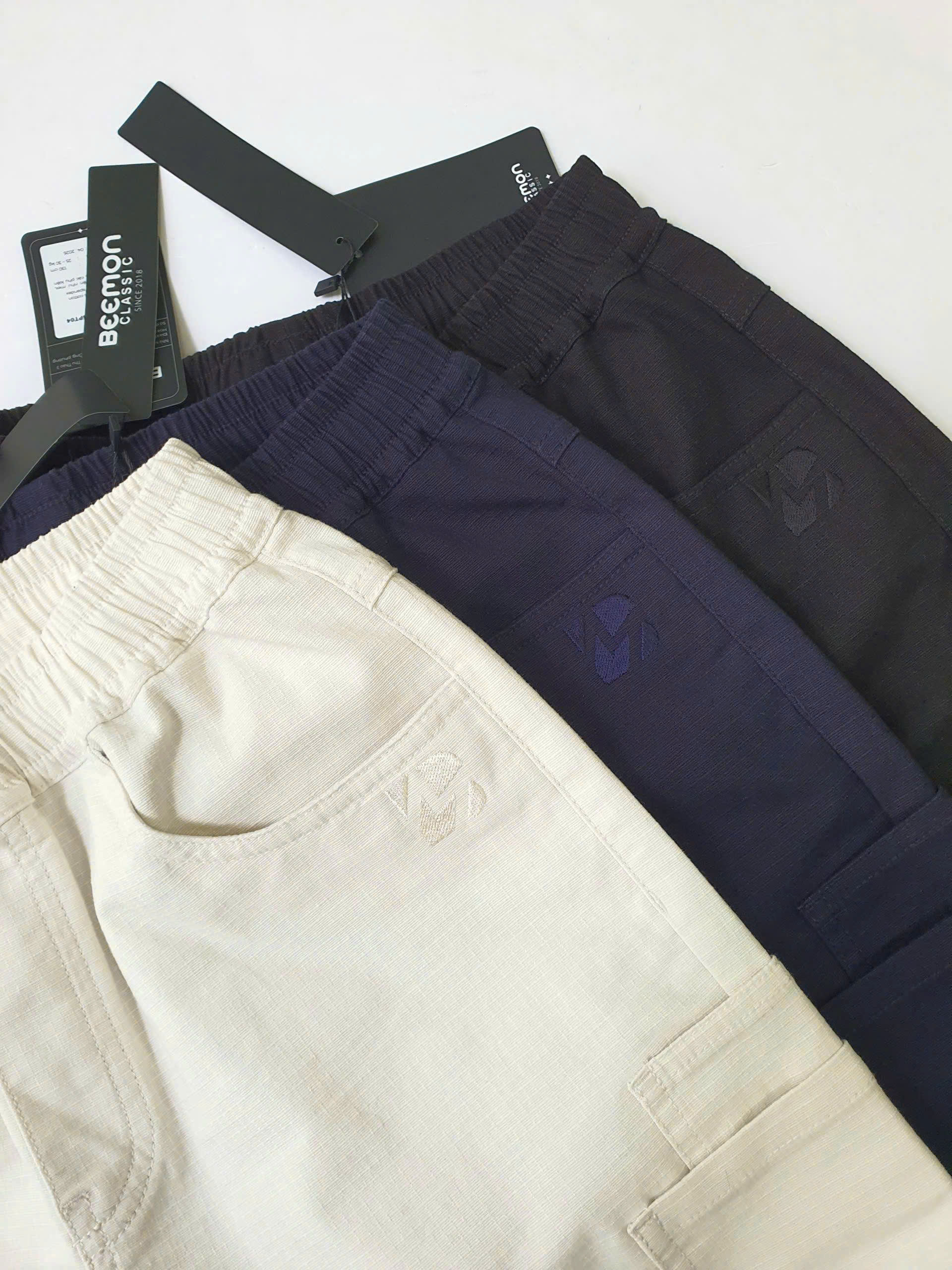 Quần short bermuda Beemon cho bé, cạp chun, túi hộp