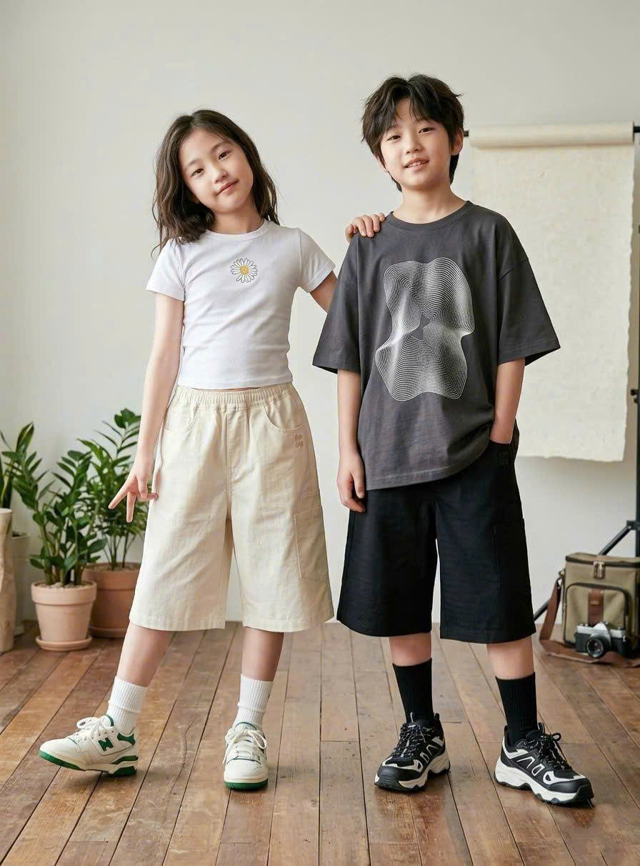 Quần short bermuda Beemon cho bé, cạp chun, túi hộp