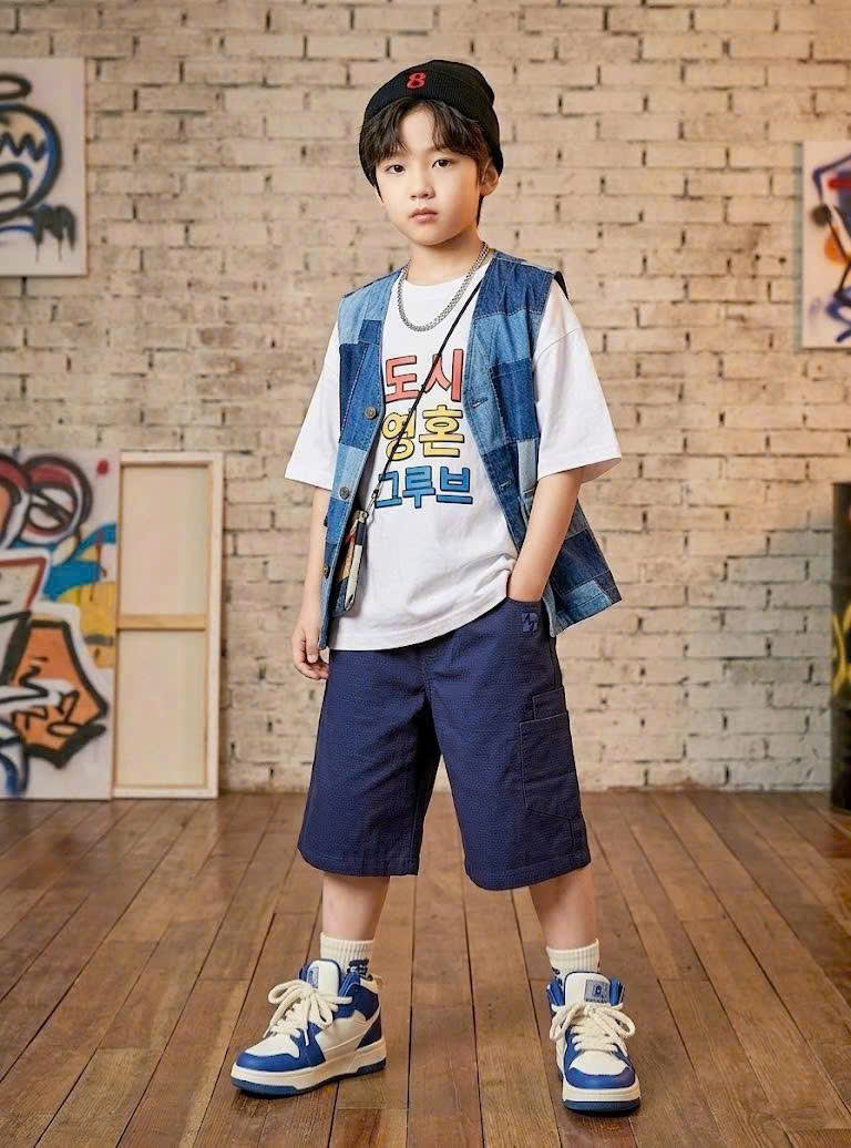 Quần short bermuda Beemon cho bé, cạp chun, túi hộp