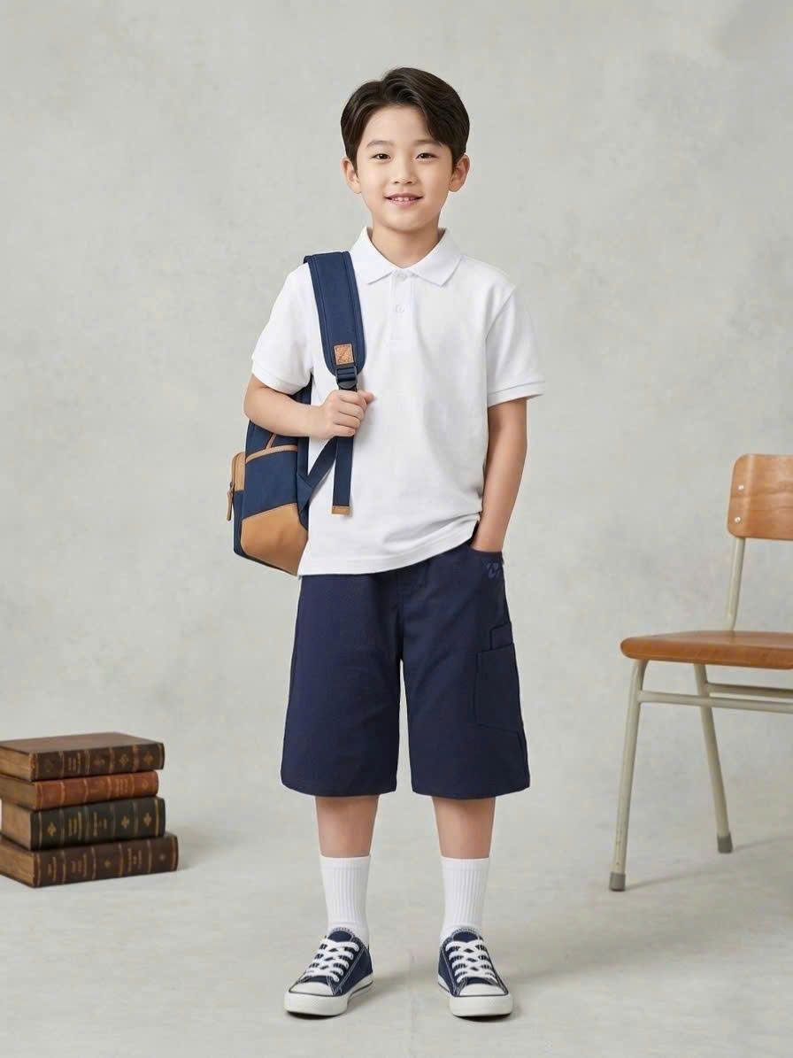 Quần short bermuda Beemon cho bé, cạp chun, túi hộp