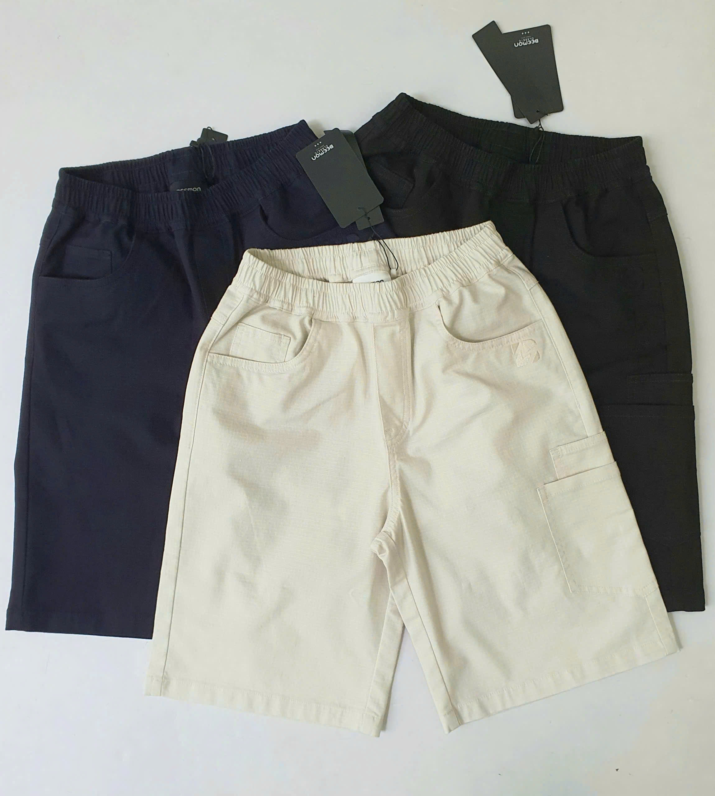 Quần short bermuda Beemon cho bé, cạp chun, túi hộp