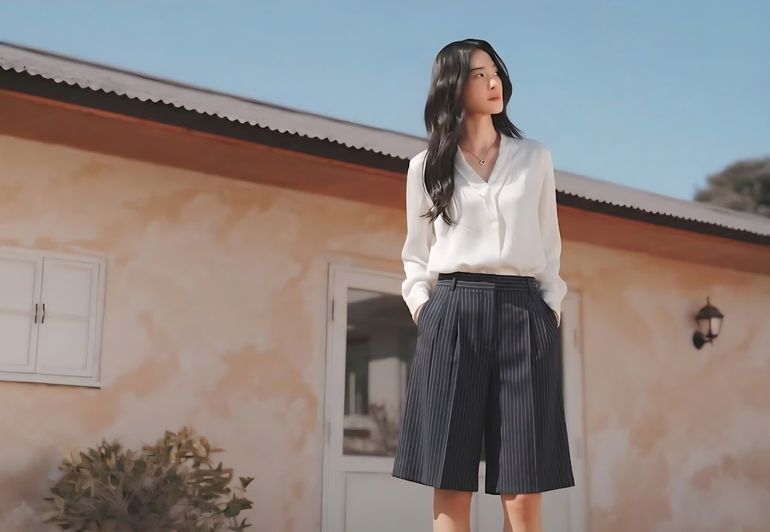 Quần short bermuda xếp ly, 2 màu