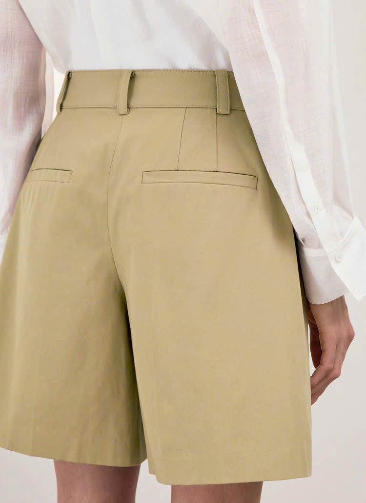 Quần short chất kaki, cạp thường, 2 túi thật
