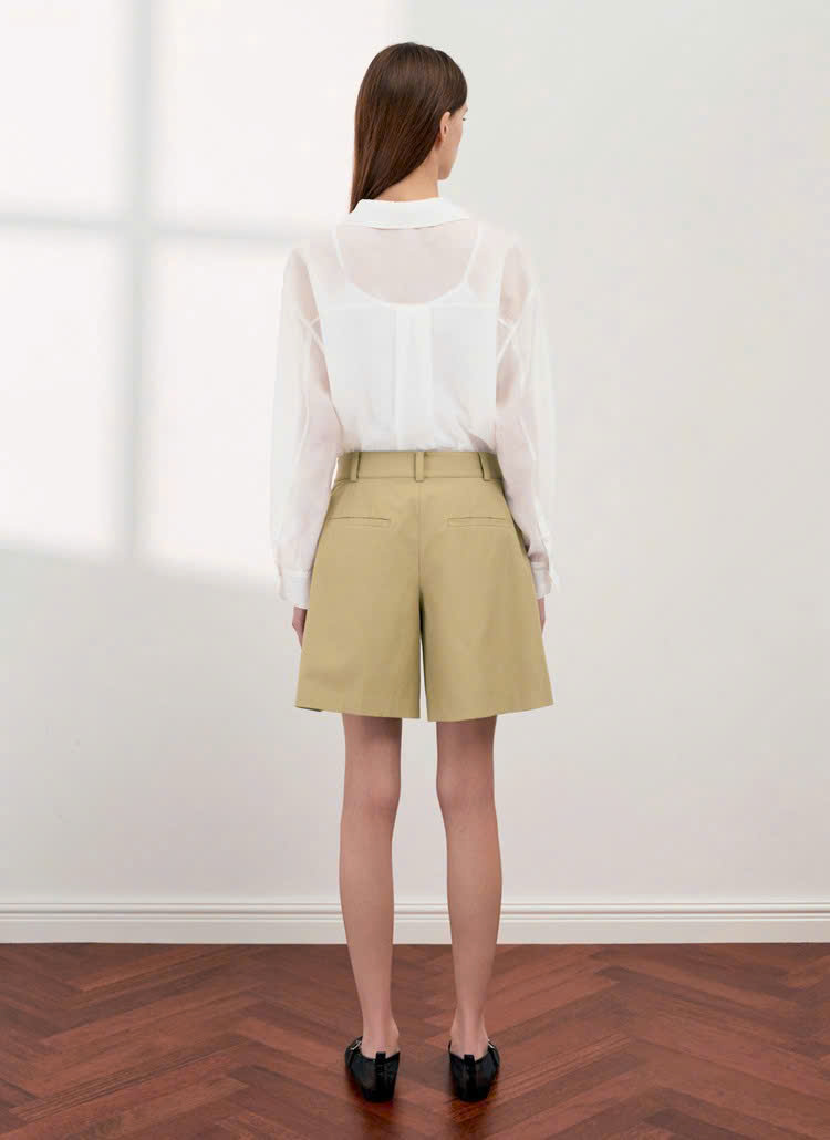 Quần short chất kaki, cạp thường, 2 túi thật