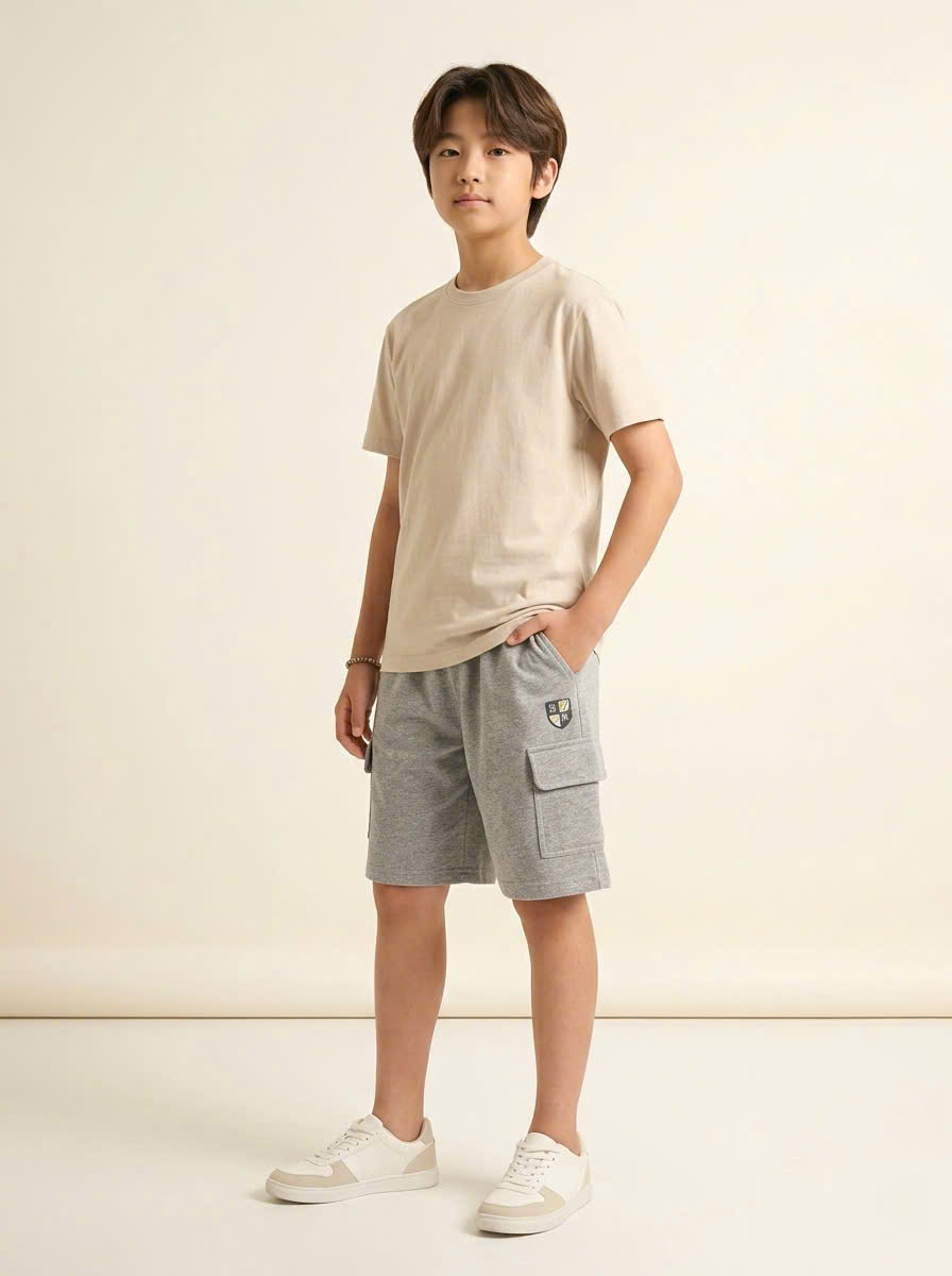 Quần short cotton Beemon BTBG cạp chun,túi hộp