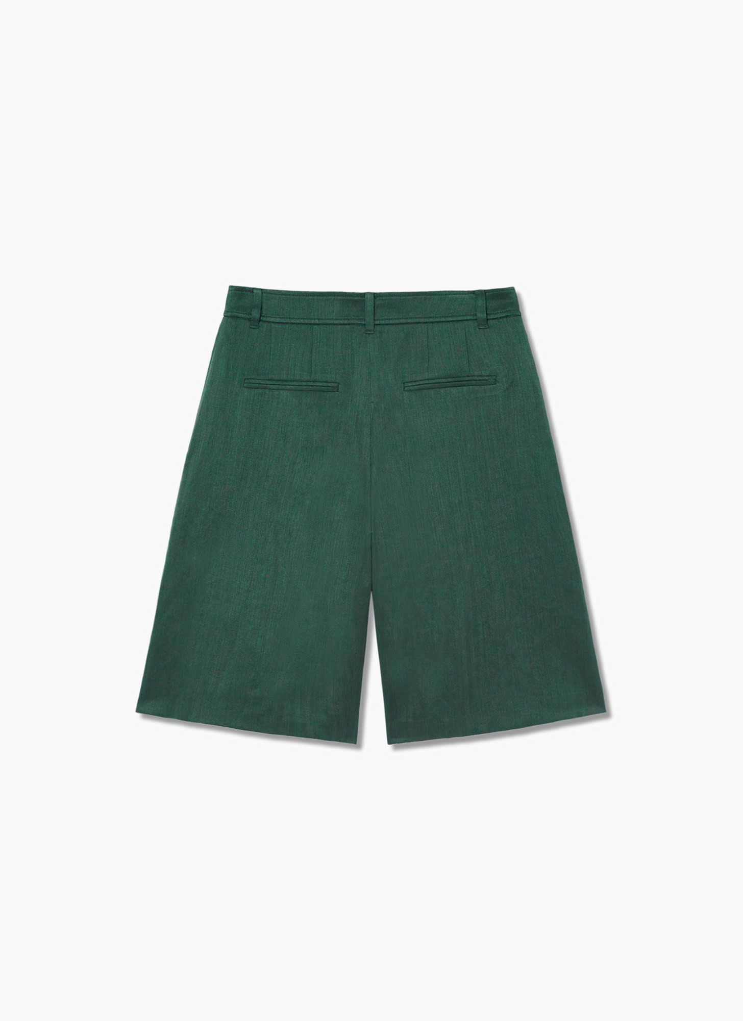 Quần short dài pha rayon, xếp ly, 2 túi chéo
