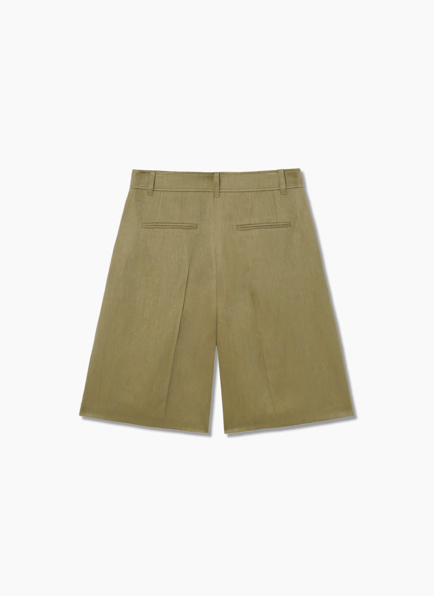 Quần short dài pha rayon, xếp ly, 2 túi chéo