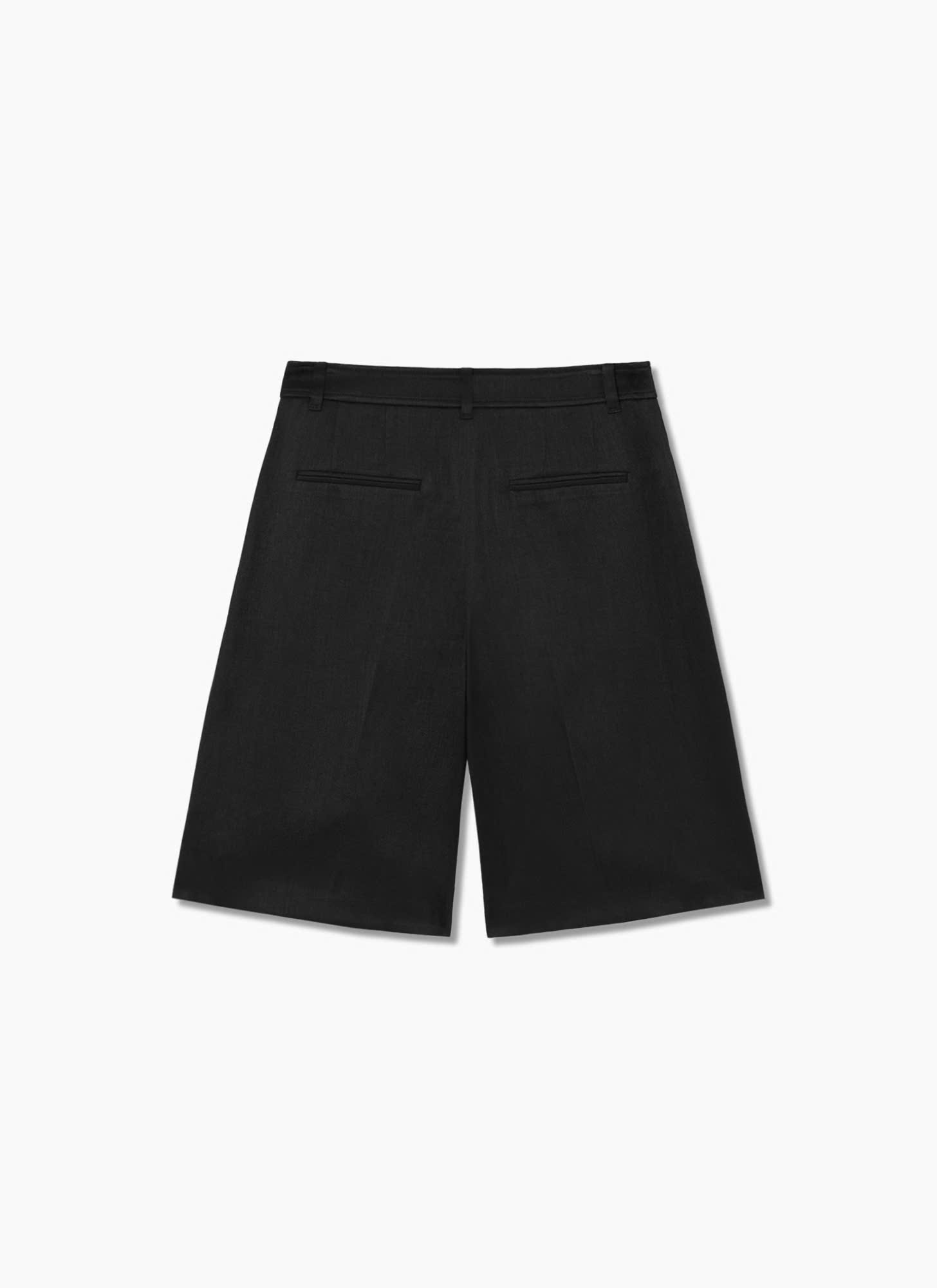 Quần short dài pha rayon, xếp ly, 2 túi chéo