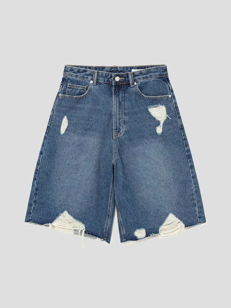 Quần short jean tua gấu