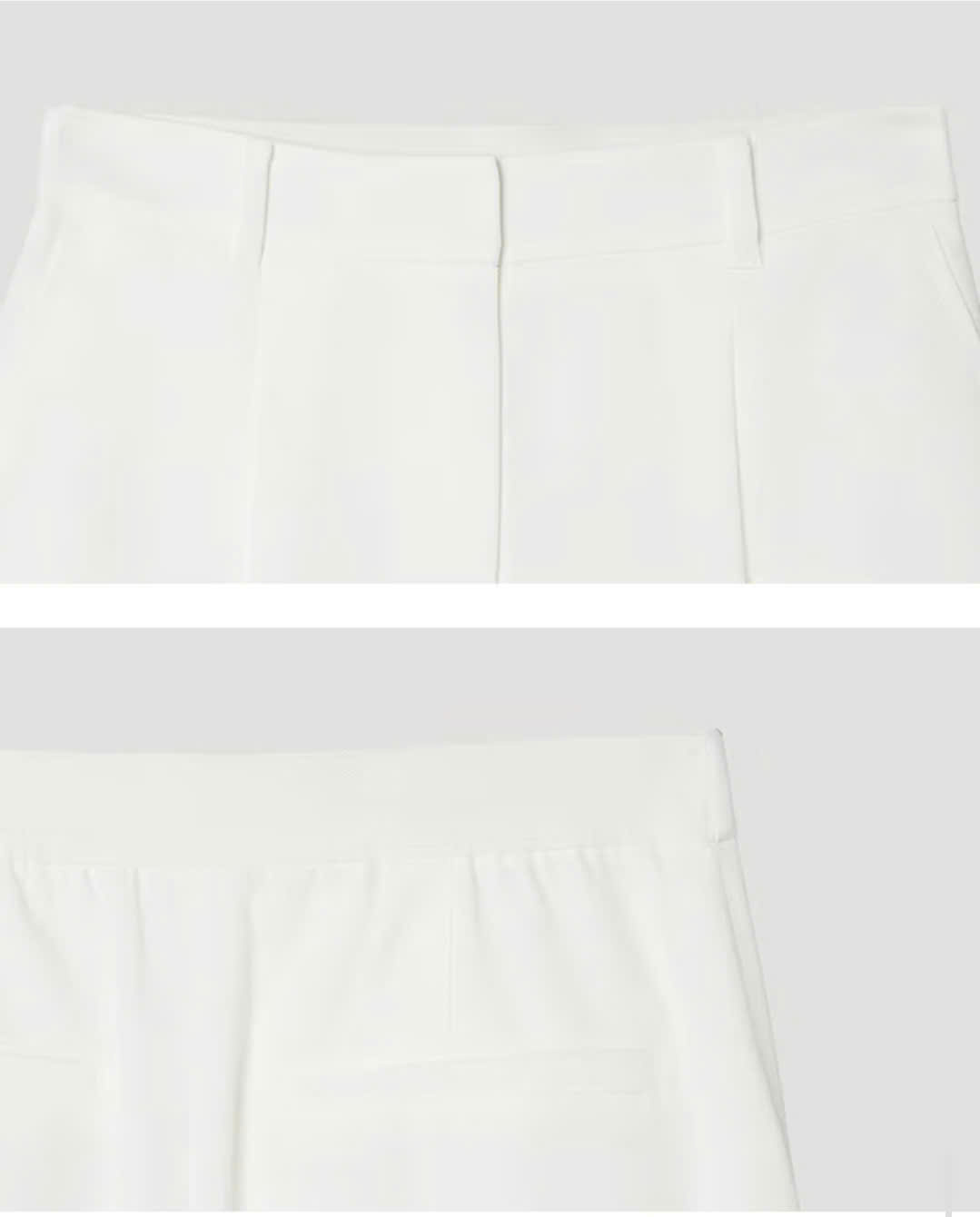 Quần short xếp 1 ly, cạp chun sau, 2 túi chéo