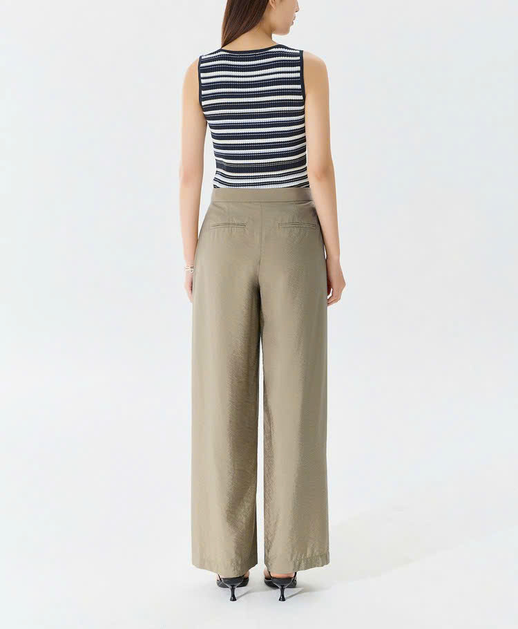Quần suông 3 ly, pha rayon, 2 túi hông thật