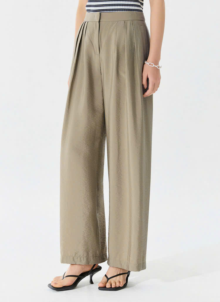 Quần suông 3 ly, pha rayon, 2 túi hông thật
