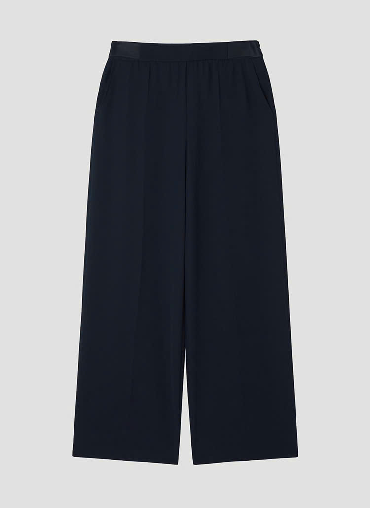Quần suông ống rộng, khóa cạnh, lồng chun trước