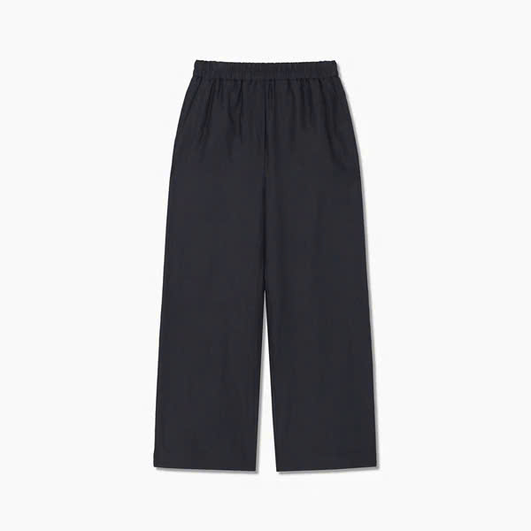 Quần suông ống rộng linen, cạp chun