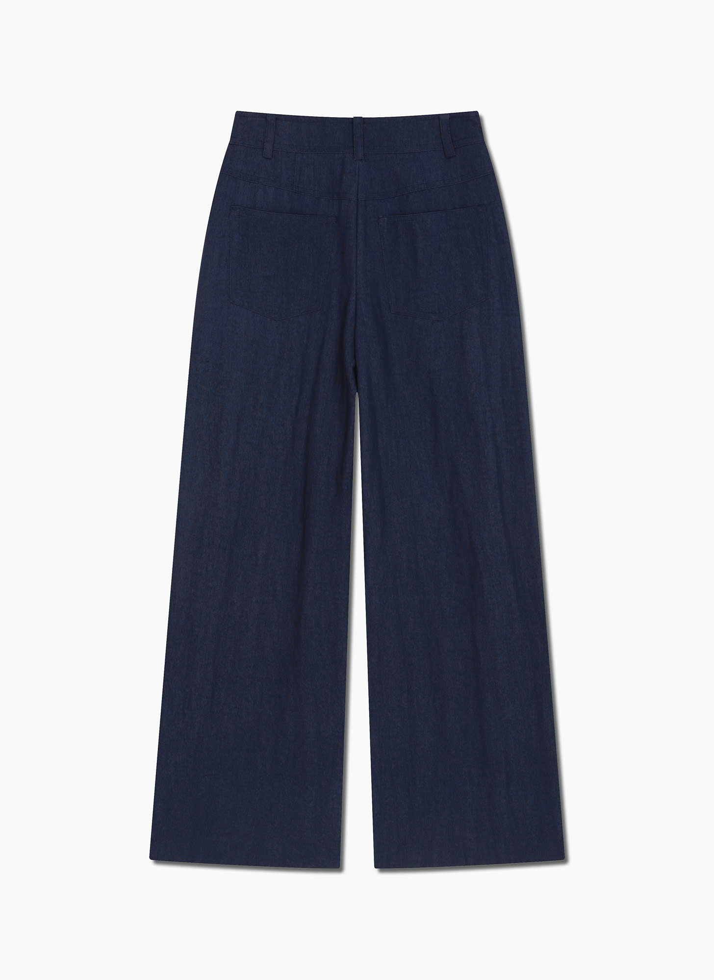 Quần suông ống rộng, xếp 2 ly, chất pha linen