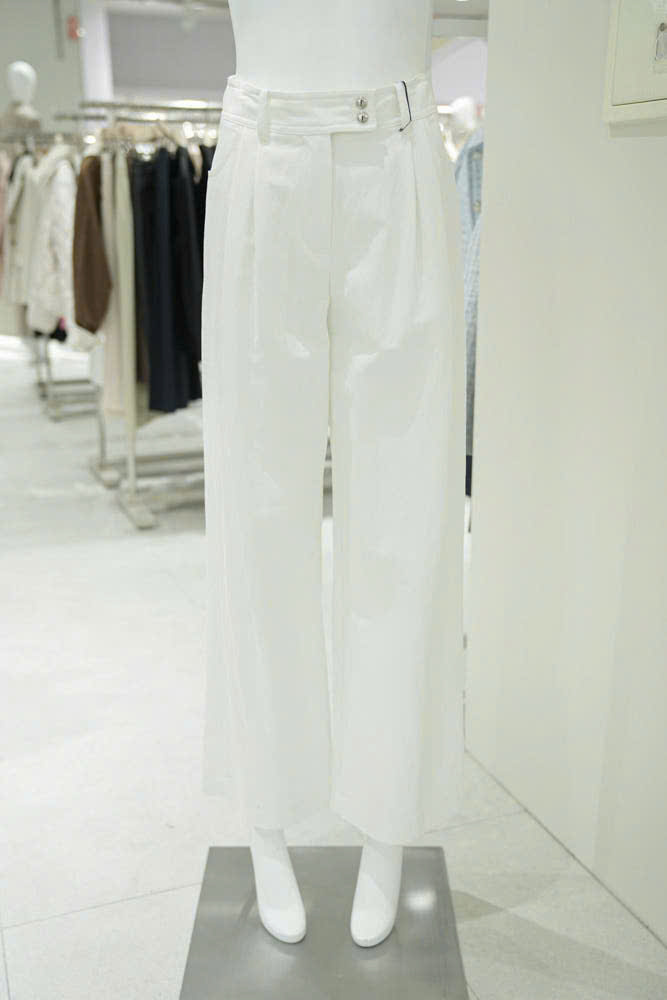 Quần suông ống rộng, xếp 2 ly, chất pha linen