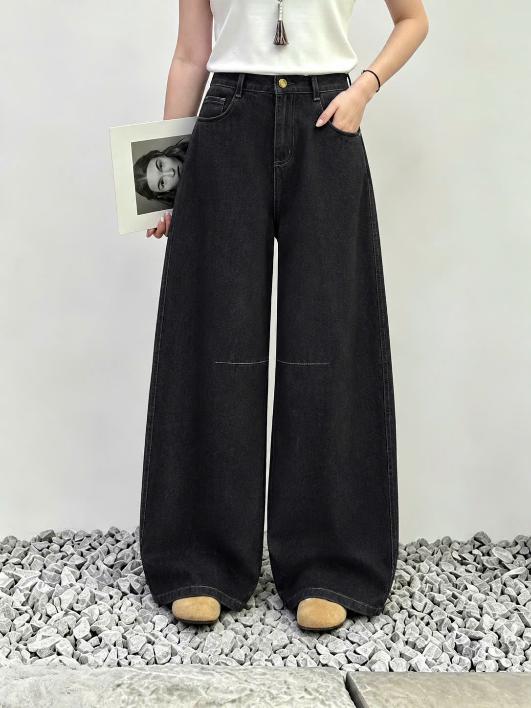 Q9803 Quần Jeans Ống Rộng QC