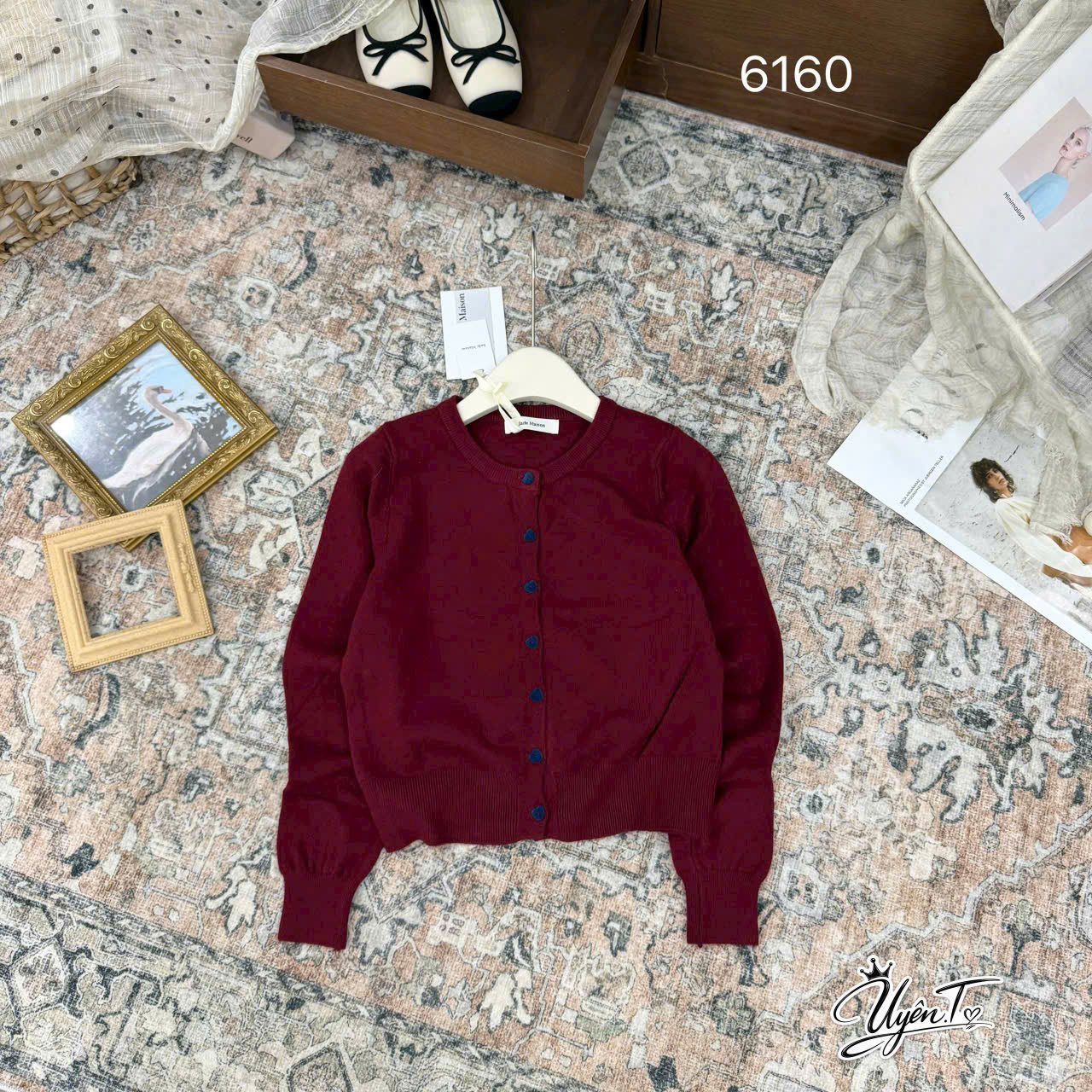 AL6160 Áo len cadigan dài tay