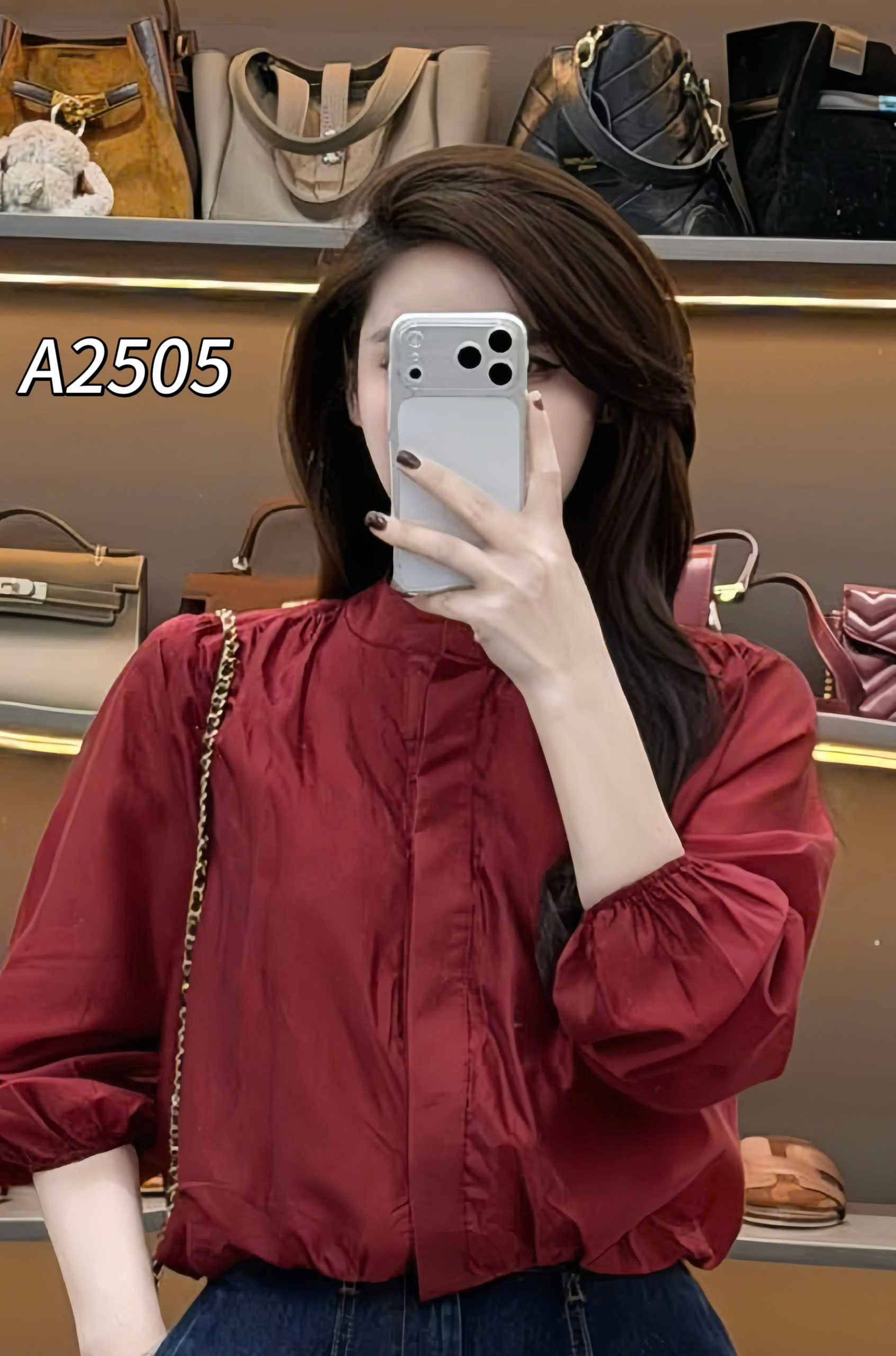 A2505 áo cổ trụ tay dài