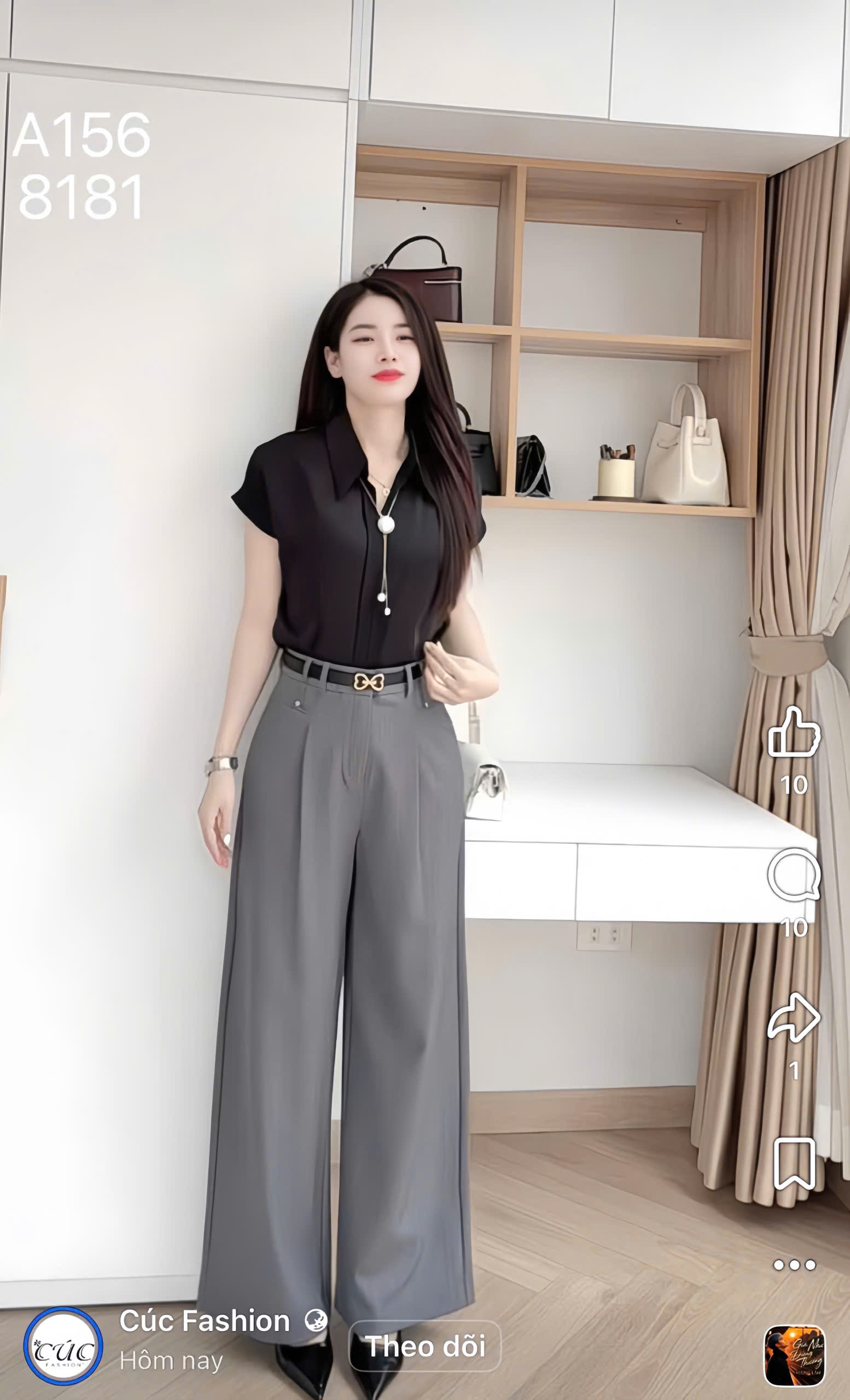 Q8181 Quần xuông QCCC đính khuy đỉa