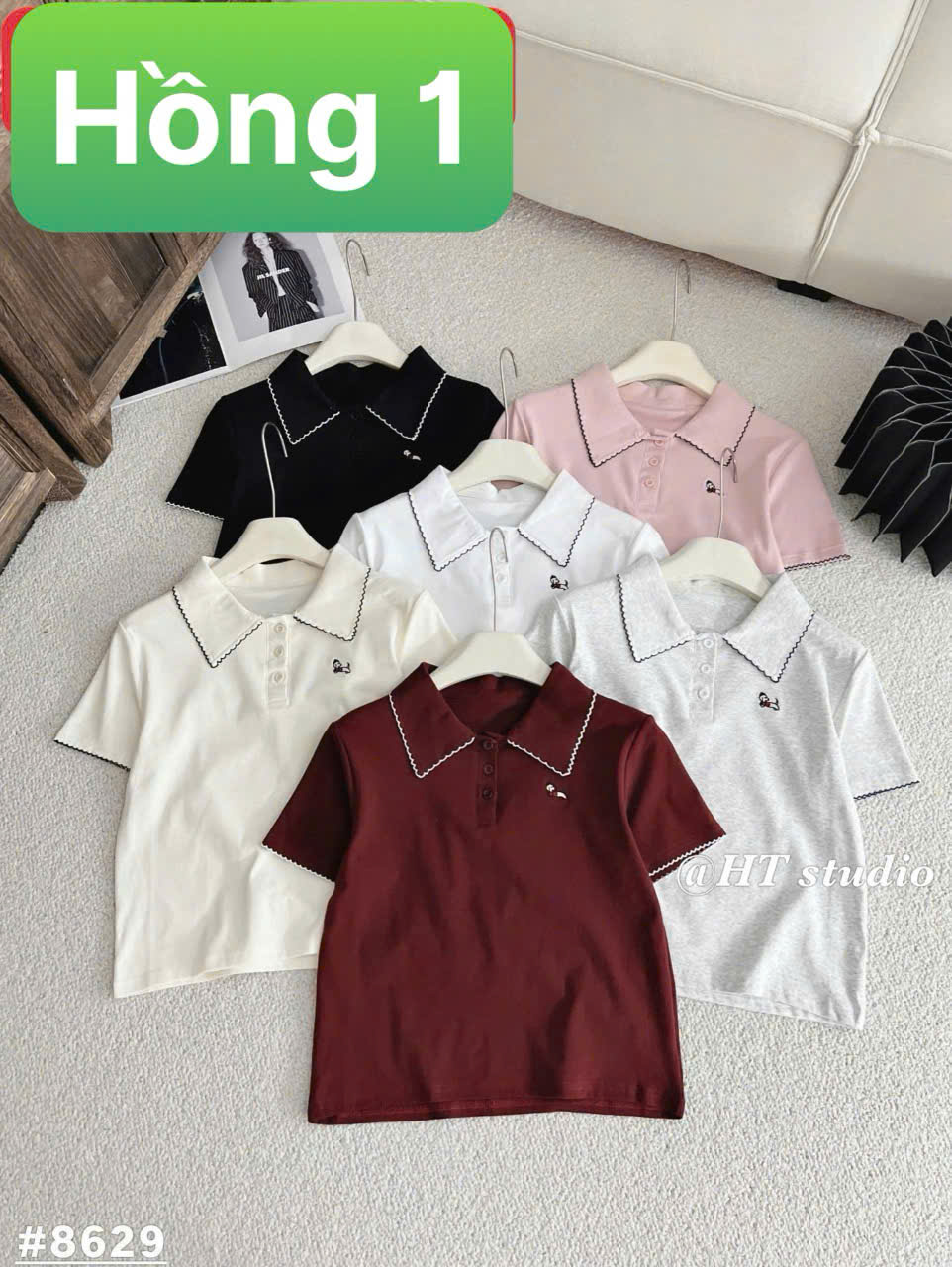 AP8629 áo polo cúc viền